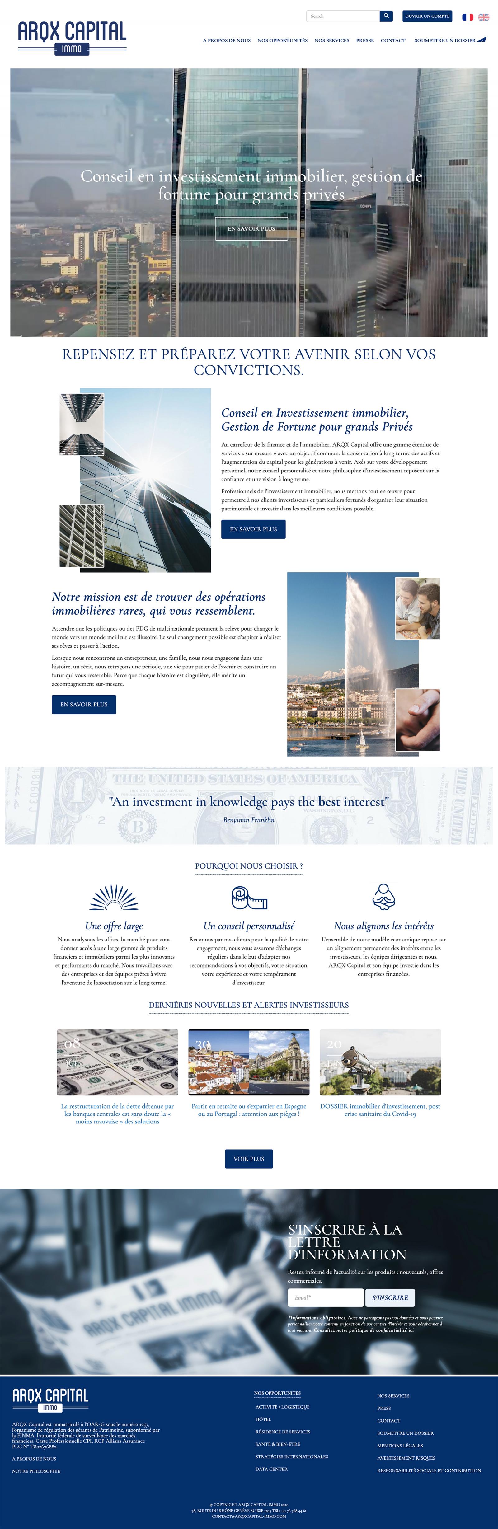 ARQX Capital Drupal website design and build
